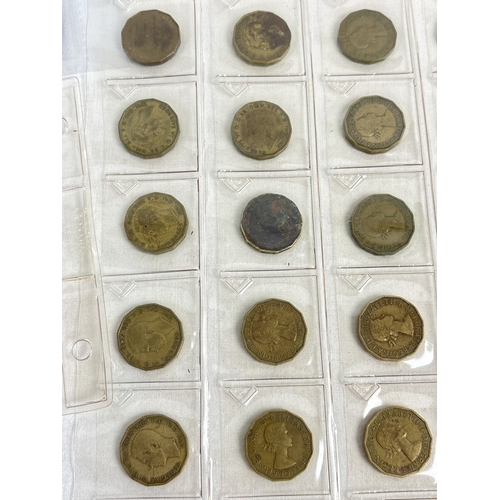 6 - A collection of assorted antique & vintage British pennies, farthings, sixpences and three pence coi... 