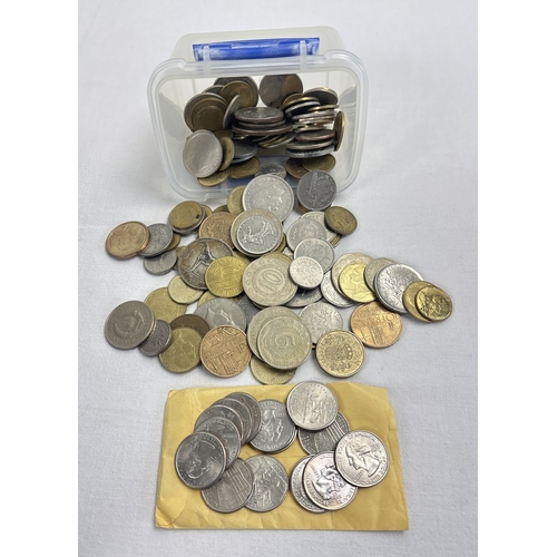 20 - A collection of American, French, Spanish and Yugoslavian coins, together with a small bag of Americ... 