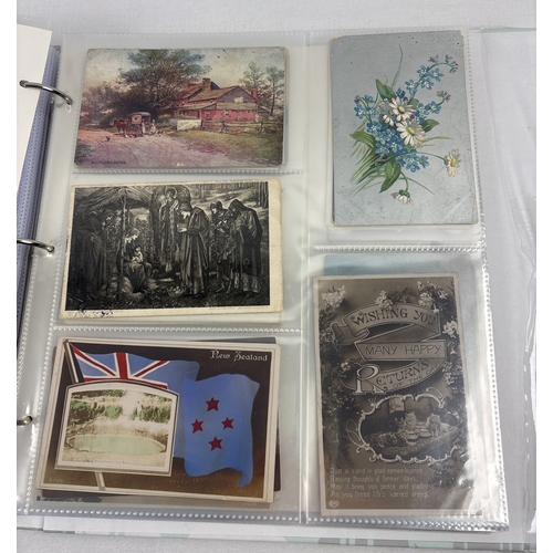 68 - A modern album containing 270+ assorted late Victorian & early 20th century greetings cards. To incl... 