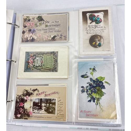 68 - A modern album containing 270+ assorted late Victorian & early 20th century greetings cards. To incl... 