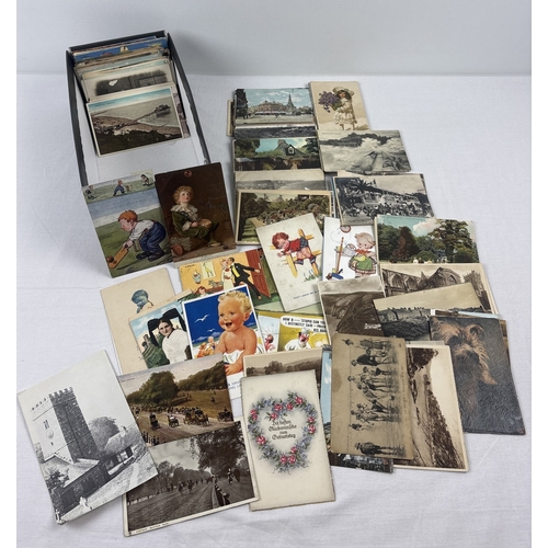 70 - A box of approx. 440 assorted late Victorian & vintage postcards & greetings cards to include RP's.