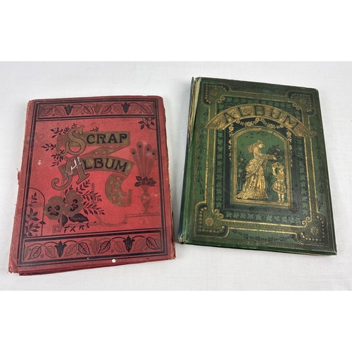 165 - 2 Victorian Scrap albums with gilt detail to covers containing assorted scraps and greetings cards. ... 