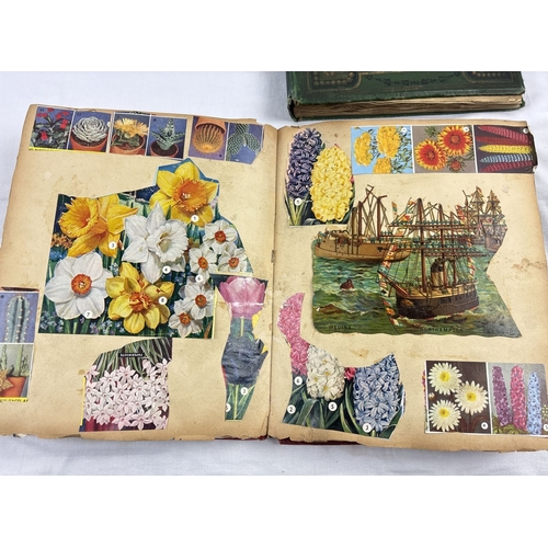 165 - 2 Victorian Scrap albums with gilt detail to covers containing assorted scraps and greetings cards. ... 