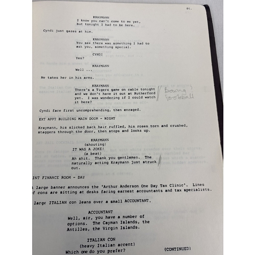 164 - A 1986 First Draft script for the film Stocks and Stripes by William Davies and Charlotte Safavi. Wi... 