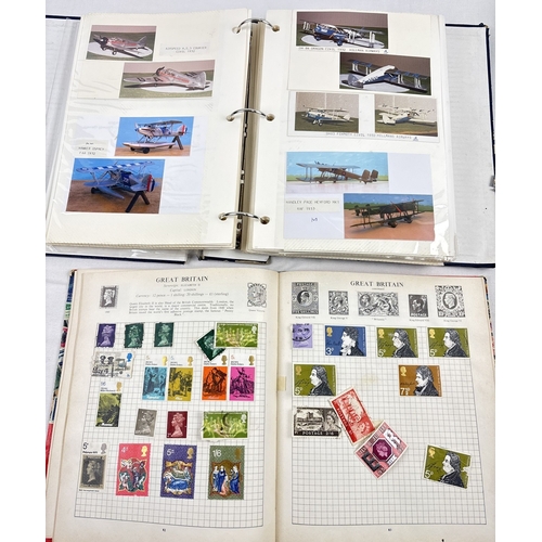 41 - A vintage Stanley Gibbons Fanfare stamp album together with a quantity of loose stamps & 100 Years o... 