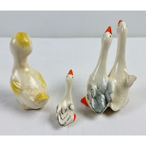 1262 - 3 vintage mid century Beswick ceramic bird figures from the Fun Models Series. Comprising #760 Duck ... 