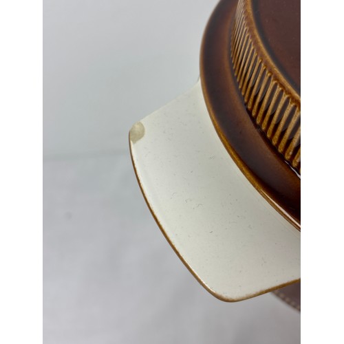 1294 - A box of vintage Poole Pottery 'Chestnut' design tea and dinner ware. Issued in 1965. Lot comprises:... 