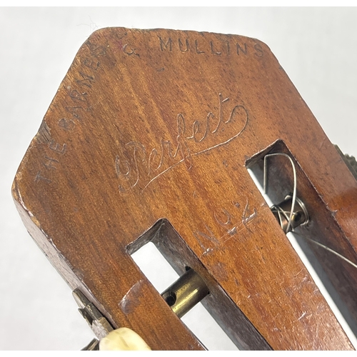 1344 - A Barnes & Mullins Perfect No. 2 zither banjo with vintage cloth bound Reliance carry case and acces... 