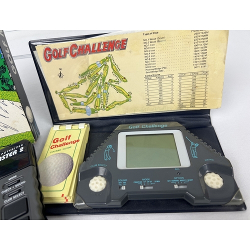 4 - 2 vintage 1990's hand held electronic golf games. Boxed Computerized Golf Master 2 from Systema, tog... 