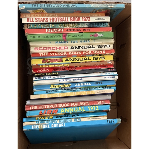 59 - A collection of 50+ assorted vintage annuals dating from the 1970's & 80's together with comic books... 