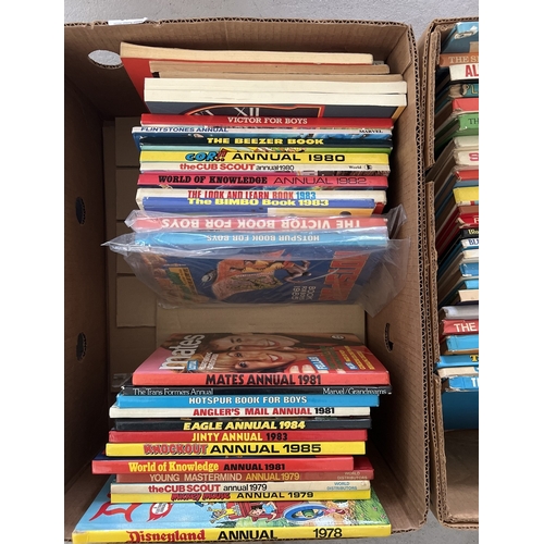 59 - A collection of 50+ assorted vintage annuals dating from the 1970's & 80's together with comic books... 