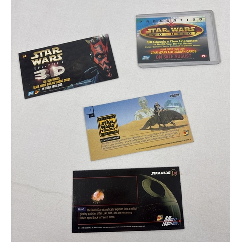 5 - 3 complete Star Wars trading card sets by Topps together with 4 chase cards. Sets comprise complete ... 