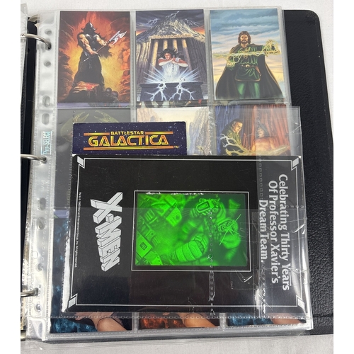 21 - Folder of approx 220 trading cards comprising promo, subset and chase cards from various trading car... 