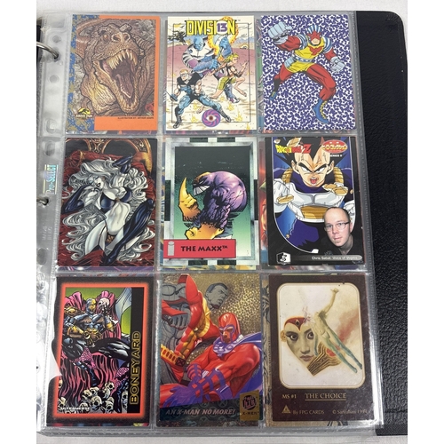21 - Folder of approx 220 trading cards comprising promo, subset and chase cards from various trading car... 