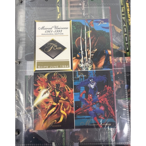 21 - Folder of approx 220 trading cards comprising promo, subset and chase cards from various trading car... 