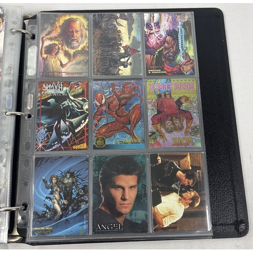 21 - Folder of approx 220 trading cards comprising promo, subset and chase cards from various trading car... 