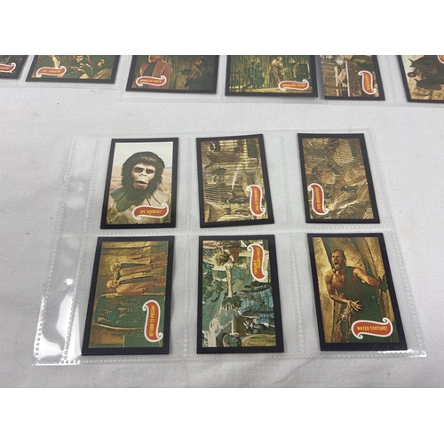 32 - Complete set of Planet of the Apes trading cards (#1-44) by Apjac and A. & B.C., 1968. Printed in UK... 