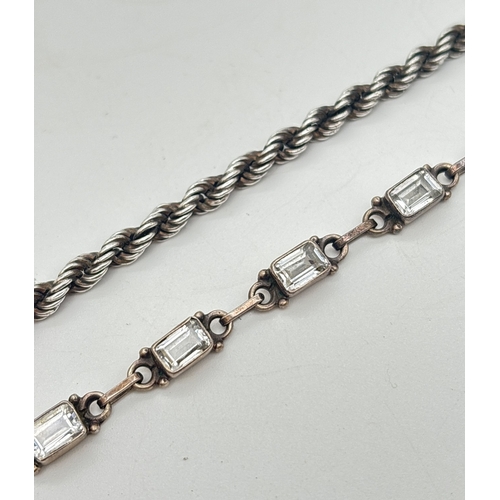 1044 - 2 silver bracelets. A 7.5