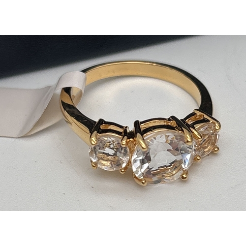 1053 - 3 boxed costume jewellery stone set rings together with a boxed ring set, all by Giani. A gold plate... 