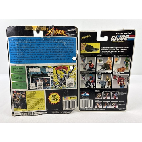 58 - 2 G.I. Joe carded action figures/accessories from Hasbro. Commando Sgt Savage 4.5