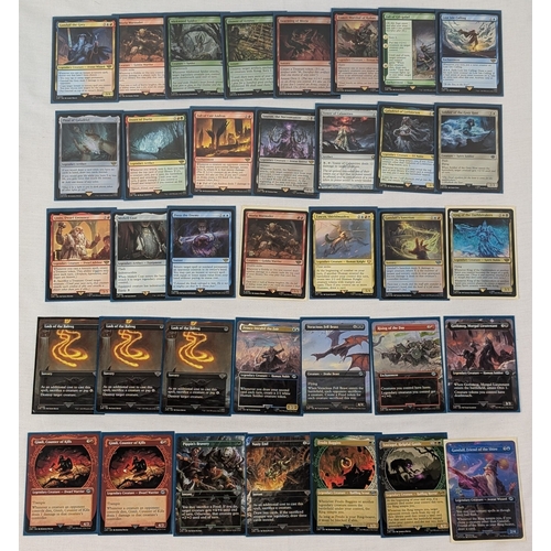 150 - 34 Lord of the Rings Magic the Gathering trading cards. Comprising of all holographic foils, rare/my... 