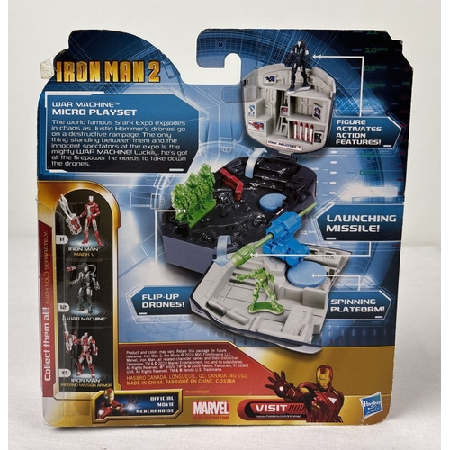 345 - An Iron Man 2 War Machine micro playset from Hasbro/Micro Machines/Galoob, 2010. Carded & sealed. Wa... 