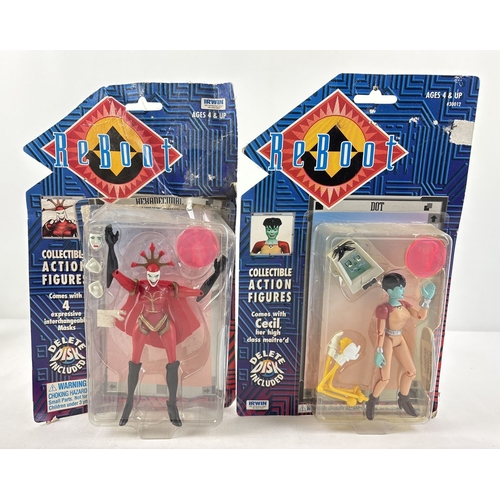 423 - 2 Reboot animated TV series collectable action figures & accessories from Irwin Toys, 1995. Dot (car... 