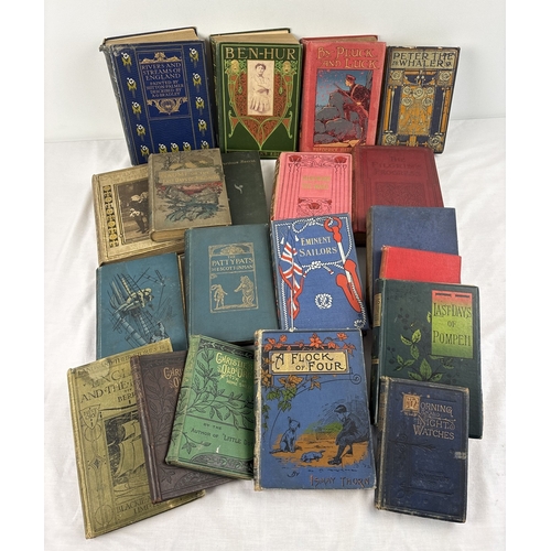 1254 - 20 Art Nouveau, Edwardian and vintage cloth bound books with illustrated & decorative front covers a... 