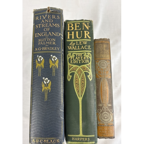 1254 - 20 Art Nouveau, Edwardian and vintage cloth bound books with illustrated & decorative front covers a... 