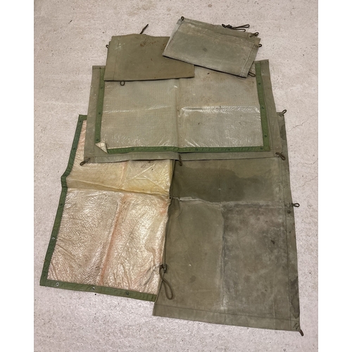 1267 - 4 vintage canvas side screens, believed to fit an early Land Rover.