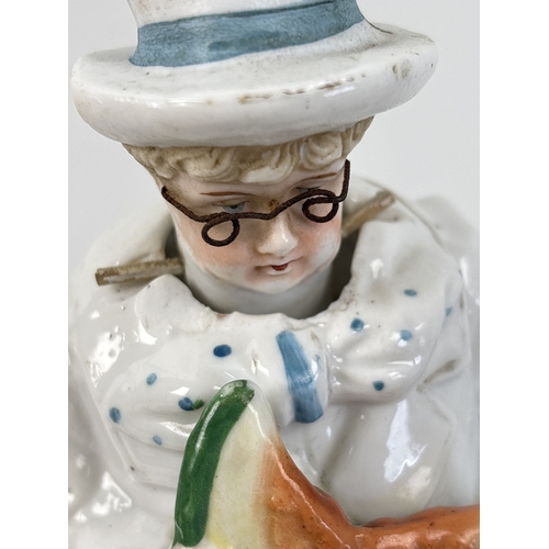 1327 - 6 assorted antique bisque nodder figurines in varying designs and colours to include Oriental seated... 