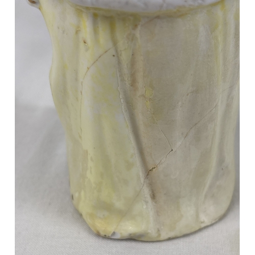 1329 - 6 assorted antique bisque nodder figurines in varying designs and colours, to include a pair in yell... 