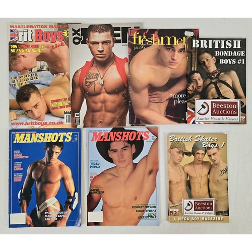 77 - 7 assorted Homo erotic adult magazines to include 2 smaller sized explicit photo magazines.