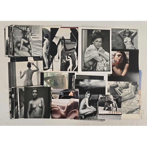102 - A large collection of assorted adult erotic & glamour photographic prints and pages removed from boo... 