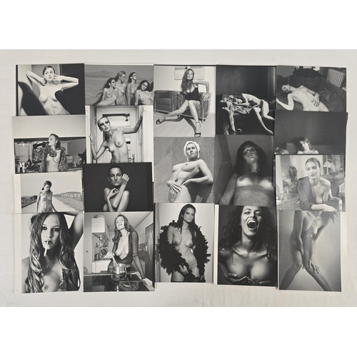 102 - A large collection of assorted adult erotic & glamour photographic prints and pages removed from boo... 