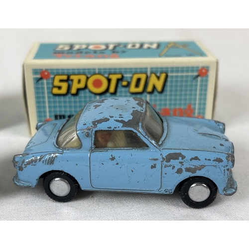 2 vintage Spot-On diecast cars by Triang with reproduction boxes. A ...