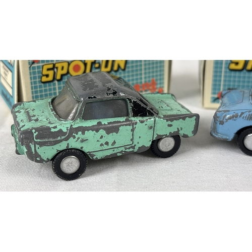 2 vintage Spot-On diecast cars by Triang with reproduction boxes. A ...