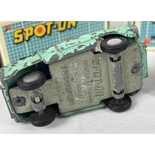 2 vintage Spot-On diecast cars by Triang with reproduction boxes. A ...