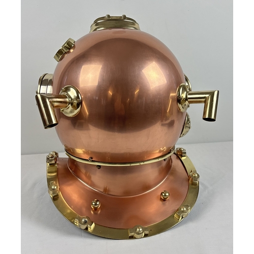 A full sized replica brass and copper mark V US Navy divers helmet ...