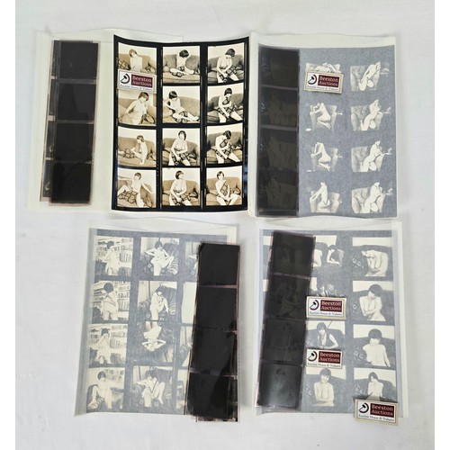 4 photographic contact sheets, together with their negatives, of a professional adult erotic and glamour model photoshoot. Part of a large private collection originating from Robert T Prior, the publisher of Lolita magazine.