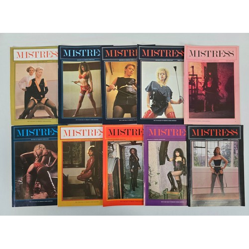 10 assorted issues of Mistress, specialist interest Fem Dom adult magazine.