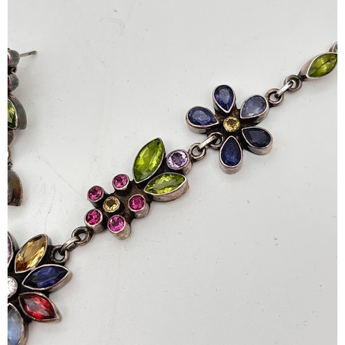 A vintage 1990's Nicky Butler silver and multi gemstone set 7.5 ...