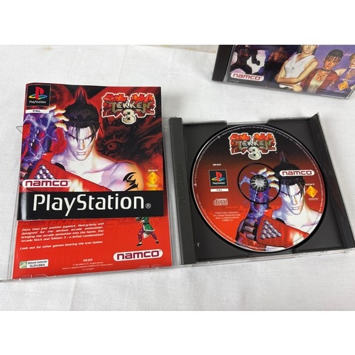 49 - 3 cased PlayStation 1 games - Tekken, Tekken 2 and Tekken 3, by Namco, all with manuals. Cases in ex... 
