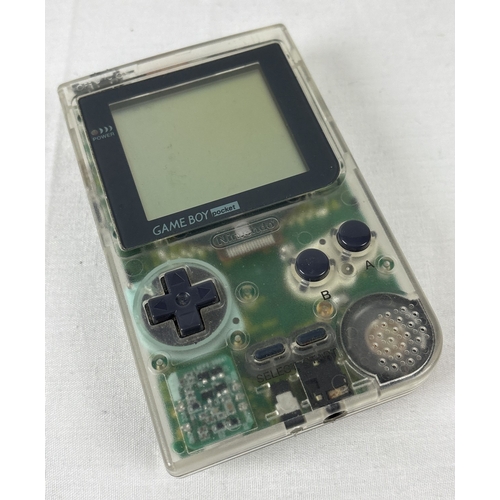 39 - A vintage Nintendo Game Boy Pocket, handheld console with transparent case, model no. MGB-001. In wo... 