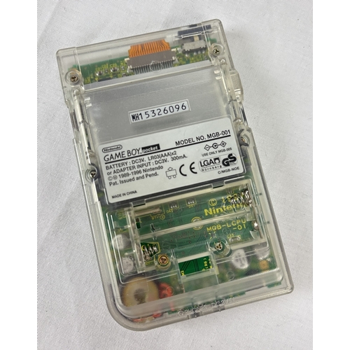 39 - A vintage Nintendo Game Boy Pocket, handheld console with transparent case, model no. MGB-001. In wo... 