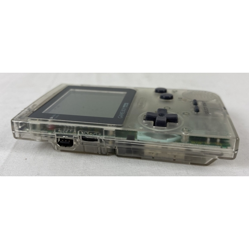 39 - A vintage Nintendo Game Boy Pocket, handheld console with transparent case, model no. MGB-001. In wo... 