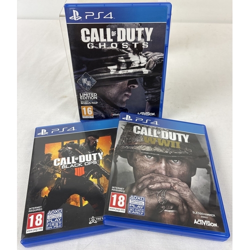 47 - 3 cased PlayStation 4 PS4 Call of Duty first person shooter games. Call of Duty Ghosts, Call of Duty... 