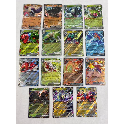 54 - 15 Pokémon EX trading cards all from the Scarlet and Violet era. Ting-Tu and Greta Tusk both have le... 