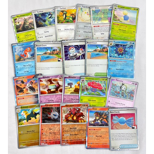 60 - Approx. 150 Pokémon trading cards from the Scarlet & Violet era. To include 59 holo's and reverse ho... 