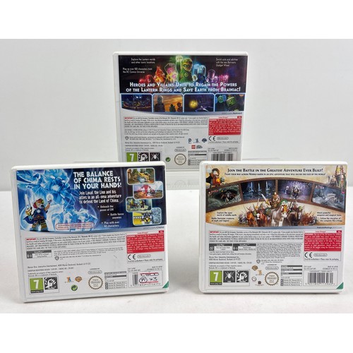 9 - 3 Nintendo 3DS Lego games, all cased and with manuals. Batman 3: Beyond Gotham, The Lord of The Ring... 